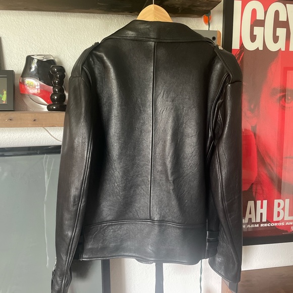 MATTHEW MILLER Rare Untitled Mixed Media Black Leather Moto Jacket - Picture 4 of 4
